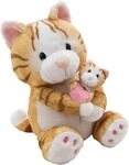 Nici Kuscheltier Little & Me, Katze 20 cm mit Kind 6 cm, 2in1: Kuscheltier Mama mit