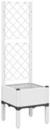 vidaXL Blumentopf Pflanzk&uuml;bel mit Rankgitter Wei&szlig; 40x40x142 cm PP (1 St)