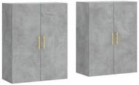 vidaXL Sideboard, Wandschr&auml;nke 2 Stk. Betongrau 69,5x34x90 cm