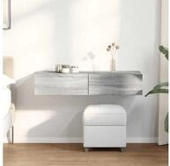 vidaXL Regal, Wandregal mit Schubladen Grau Sonoma 100x36x19 cm Holzwerkstoff
