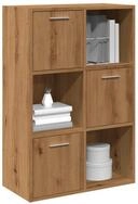 vidaXL Regal NA B&uuml;cherschrank Artisan-Eiche 60,5x30x90 cm Spanplatte
