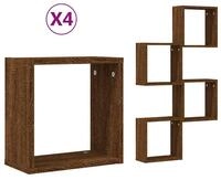 vidaXL Regal W&uuml;rfelregale 4 Stk. Braune 30x15x30 cm, 4-tlg.
