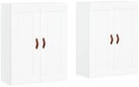vidaXL Sideboard, Wandschr&auml;nke 2 Stk. Wei&szlig; Holzwerkstoff