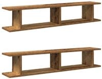 vidaXL Regal Wandregale 2 Stk. Altholz-Optik 105x18x20 cm Holzwerkstoff, 2-tlg.