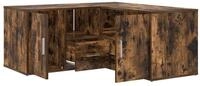 vidaXL Seitenschrank Eckregal R&auml;uchereiche 160x40x45 cm Holzwerkstoff (1-St)