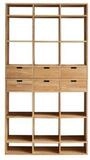 Tikamoon B&uuml;cherregal B&uuml;cherregal Miho aus Eichenholz 120&times;220