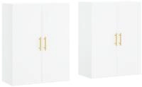 vidaXL Sideboard 2 St&uuml;ck Wandschr&auml;nke 2 Stk Wei&szlig; 69,5x34x90 cm H&auml;ngeschrank