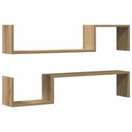 vidaXL Regal Wandregale 2 Stk. Artisan-Eiche 100x15x20 cm Holzwerkstoff, 2-tlg.