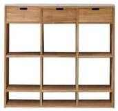 Tikamoon B&uuml;cherregal Niedriges B&uuml;cherregal Miho aus massivem Teakholz mit
