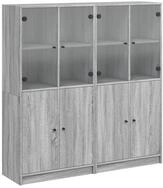 vidaXL Sideboard B&uuml;cherschrank mit T&uuml;ren Grau Sonoma 136x37x142 cm...