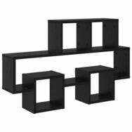 vidaXL Regal Wandregal Schwarz Eichen-Optik 82 x 15 x 51 cm Holzwerkstoff,...