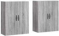 vidaXL Sideboard, Wandschr&auml;nke 2 Stk. Grau Sonoma Holzwerkstoff