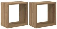 vidaXL Regal Wandregale mit Regal 2 pcs Artisan-Eiche Holzwerkstoff, 2-tlg.