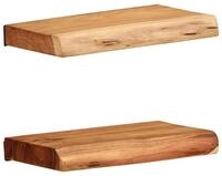 vidaXL Regal Wandregale 2 Stk. 30x20x3,5 cm Massivholz, 1-tlg.