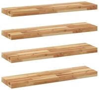 vidaXL Regal Schweberegale 4 Stk. 80x20x4 cm Massivholz &Ouml;lbehandelt, 4-tlg.