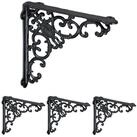 relaxdays Wandregalhalter Antike Regalwinkel im 4er Set, schwarz