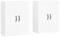 vidaXL Sideboard, Wandschr&auml;nke 2 Stk. Wei&szlig; Holzwerkstoff
