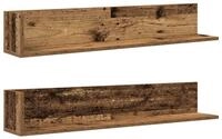 vidaXL Regal Wandregale 2 Stk. Altholz-Optik 100x16,5x16,5 cm Holzwerkstoff,...