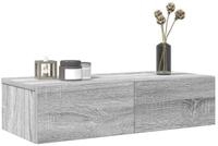 vidaXL Wandregal 60 x 265 x 15 cm Wandregal mit Schubladen Grau Sonoma...