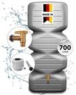GARANTIA Regentonne CUBUS Gartentank Komplett-Set 700 L, betongrau
