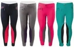 PFIFF Reiterhose Kinder Reitleggings "Ella" grau|rosa 140