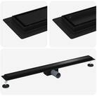 vidaXL Duschrinne 2 in 1 Duschabfluss Schwarz 100 cm Edelstahl 304, 1-St.