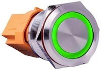 Joy-it Schalter Rostfreier Stahltaster, 250V, Rastend, LEDkonkav, IP67, IK10,
