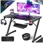 KESSER Gamingtisch, Gaming Schreibtisch mit Getr&auml;nkehalter Ergonomischer Gamer Tisch