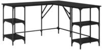 vidaXL Schreibtisch Schreibtisch Schwarz Eichen-Optik 139 x 139 x 75 cm (1-St)