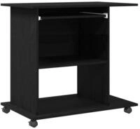 vidaXL Schreibtisch Computertisch Eiche schwarz 80x50x75 cm Holzwerkstoff
