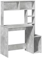 vidaXL Schreibtisch Schreibtisch mit Regal Betongrau 100x45x140 cm Holzwerkstoff