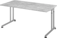 HAMMERBACHER Schreibtisch Schreibtisch C-Fu&szlig; 160x80cm Beton/Silber