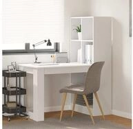 vidaXL Schreibtisch, Schreibtisch mit Regal Wei&szlig; 122 x 67 x 145 cm...