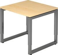 HAMMERBACHER Schreibtisch Schreibtisch O-Fu&szlig; eckig 80x80cm Ahorn/Graphit