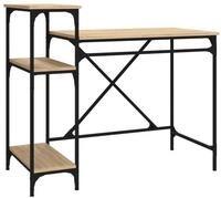 vidaXL Schreibtisch Schreibtisch mit Regal Sonoma-Eiche 105x50x90 cm...