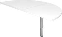 HAMMERBACHER Schreibtisch Anbautisch 160x80cm 2xViertelkreis/Fu&szlig; eckig...