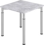 HAMMERBACHER Schreibtisch Schreibtisch 80x80cm Beton/Silber