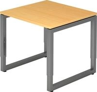 HAMMERBACHER Schreibtisch Schreibtisch O-Fu&szlig; eckig 80x80cm Buche/Graphit