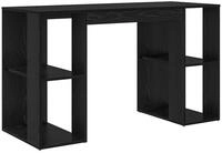 vidaXL Schreibtisch Schreibtisch mit Regal Schwarz Eichen-Optik 130 x 50,5 x 75 cm