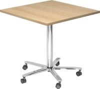 HAMMERBACHER Beistelltisch S&auml;ulenhubtisch 80x80cm Eiche/Chrom