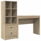 vidaXL Schreibtisch Schreibtisch mit Schubladen mit Regal 2 pcs Sonoma-Eiche (2-St)