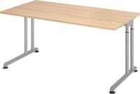 HAMMERBACHER Schreibtisch Schreibtisch C-Fu&szlig; 160x80cm Eiche/Silber