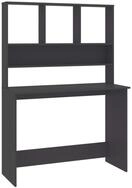 vidaXL Schreibtisch, B&uuml;rotisch Computertisch mit Regalen Grau 110x45x157 cm