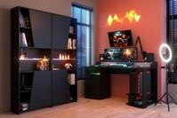 Parisot Gamingtisch Gaming in Schwarz (Komplett Set, 3-St., Komplett Set), LED