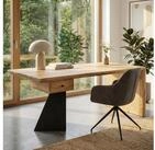 FINEBUY Schreibtisch FB113718 B&uuml;rotisch Akazie Massivholz 180 cm mit Schublade