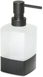 Gedy Seifenspender LOUNGE stehender Seifenspender, 280 ml, Milchglas, Schwarz matt,