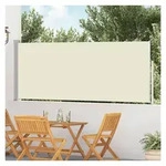furnicato Markise Seitenmarkise Balkon Sichtschutz 120 x 0-500 cm Creme/Grau