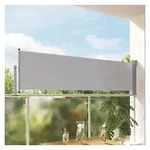 furnicato Seitenmarkise Sichtschutz 60 x 0-300 cm Grau UV-best&auml;ndiger...