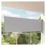 furnicato Markise Seitenmarkise Sichtschutz 120 x 0-300 cm Grau UV-best&auml;ndiger