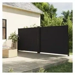 furnicato Markise Ausziehbare Seitenmarkise 160 x 600 cm Schwarz Polyester mit